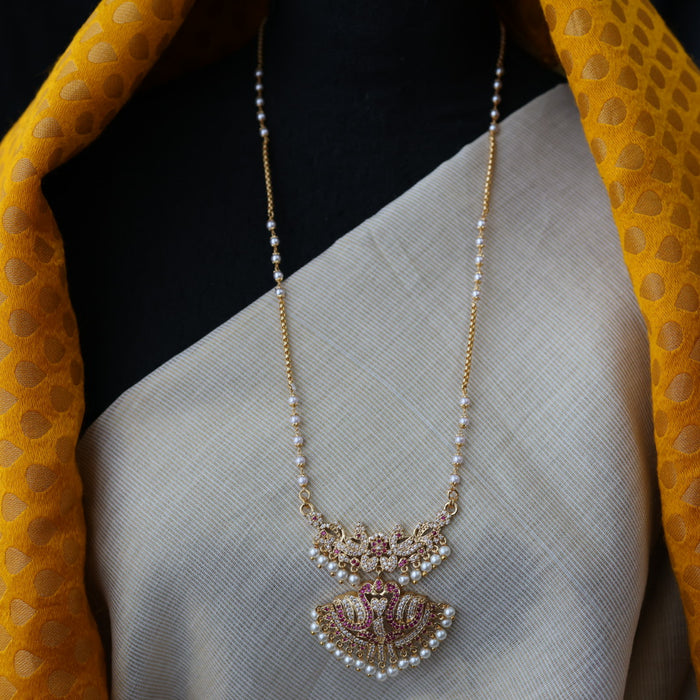 Heritage gold plated padakam long necklace HP0053