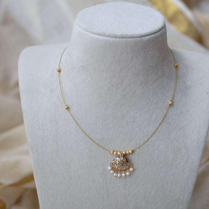 Heritage gold plated invisible short necklace IN902