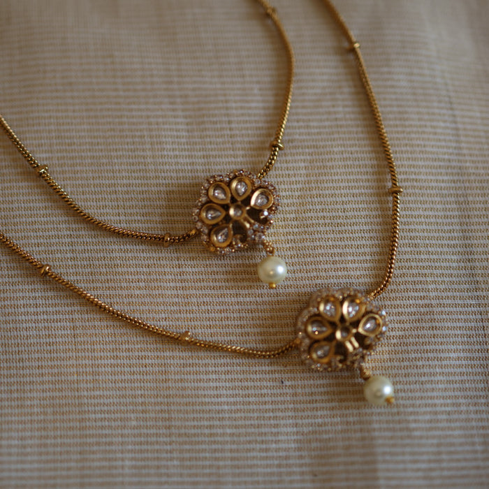 Antique gold traditional simple anklet HAN319