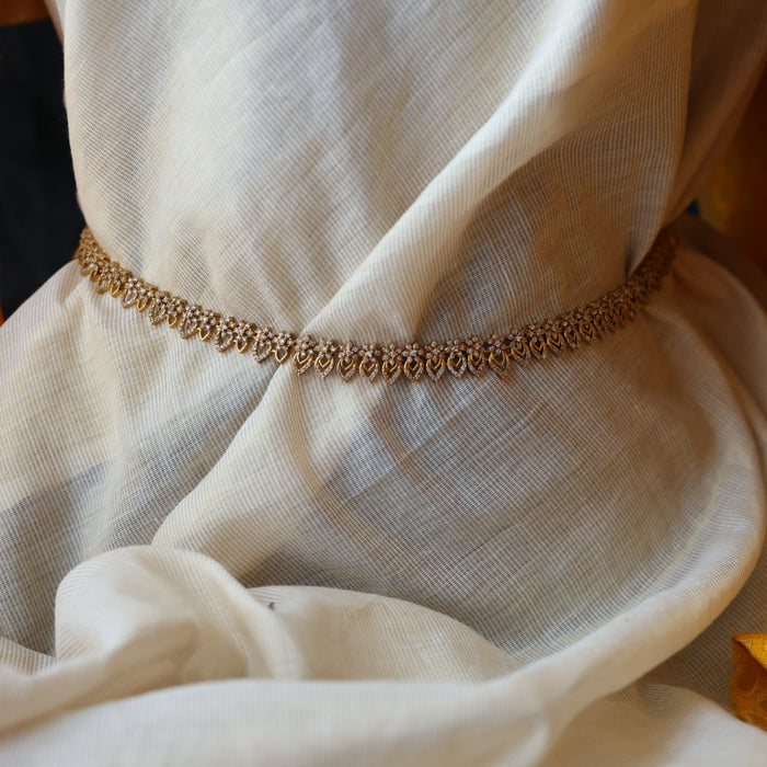 Antique white stone long necklace/ Waistchain and earrings LL03765