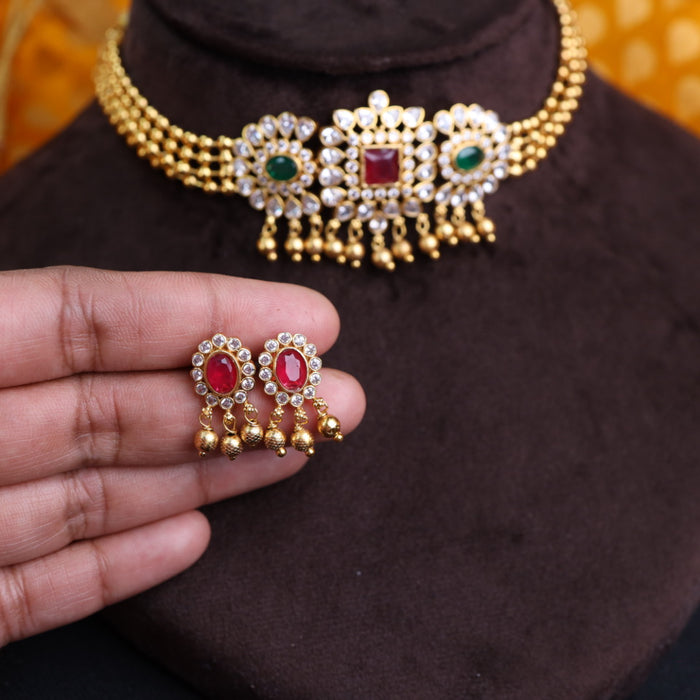 Antique choker necklace with earrings 17702