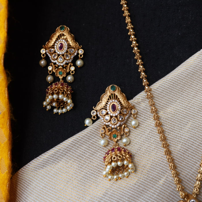 Antique pendant long necklave with earrings PEN456