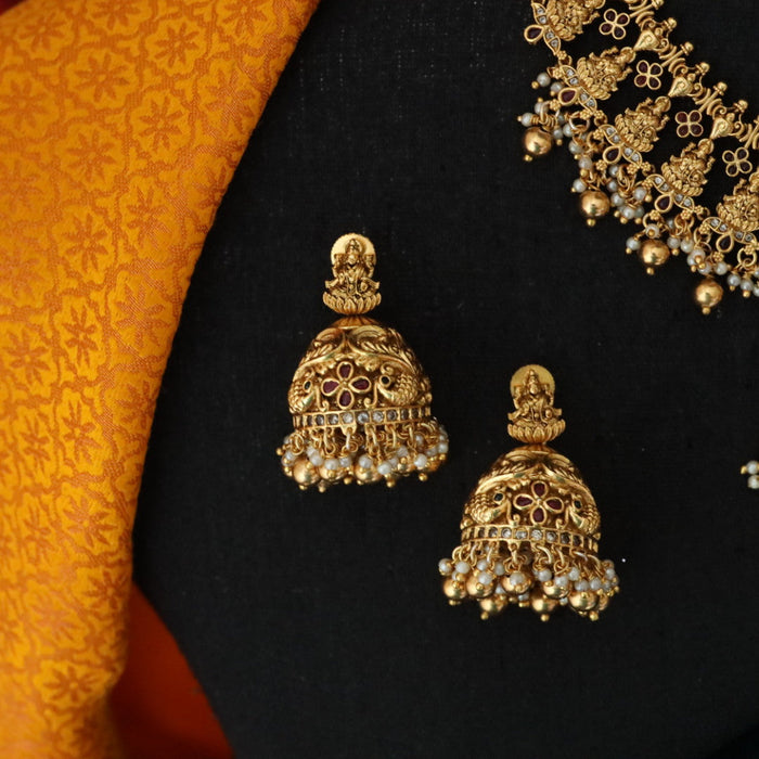 Antique traditional short necklace with earrings 17000