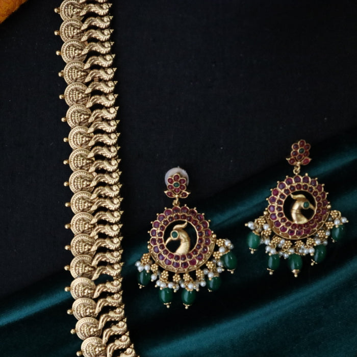 Antique traditional short necklace with earrings 170008