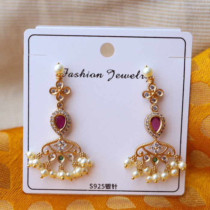 Antique pearl drop earrings AD005