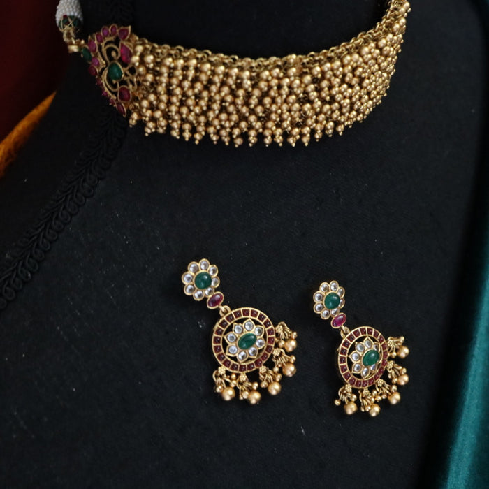 Antique choker necklace and earring 1416
