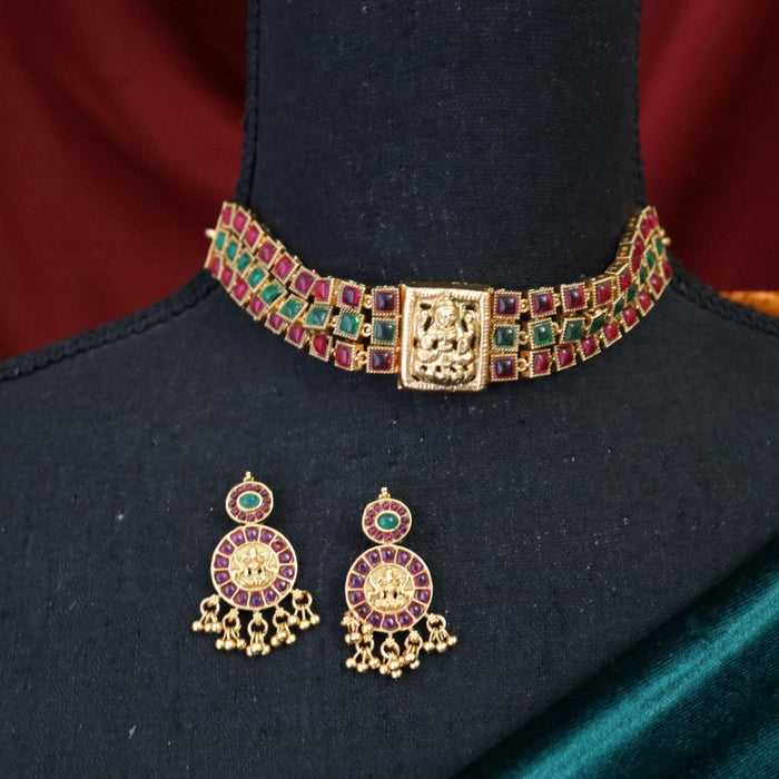 Antique choker necklace and earring 14480