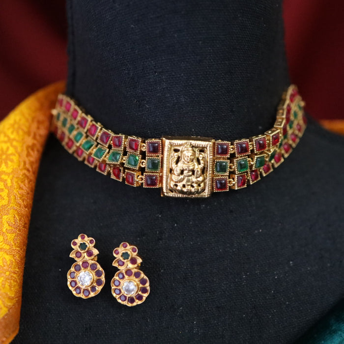 Antique choker necklace and earring 14481