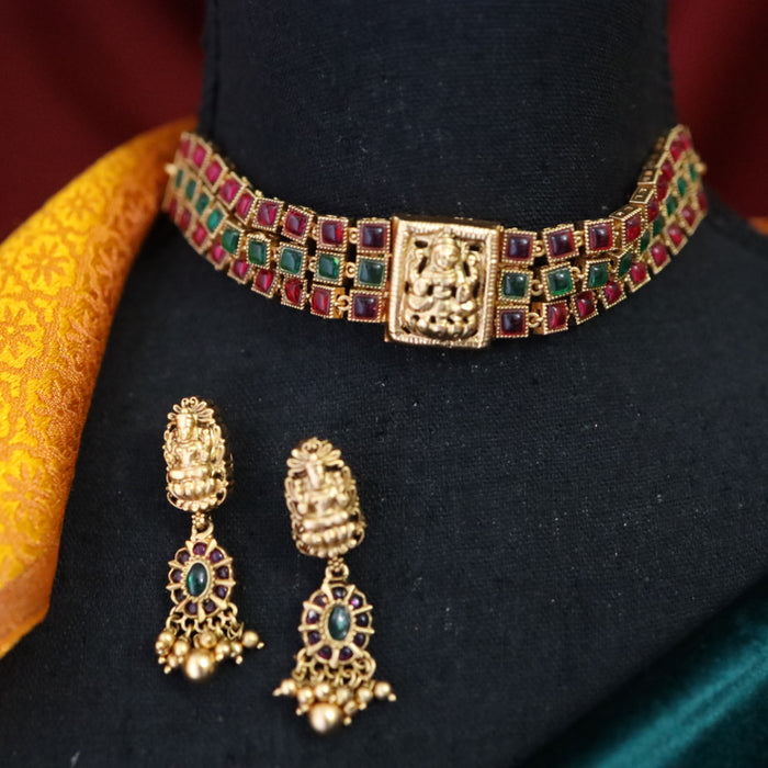 Antique choker necklace and earring 14482