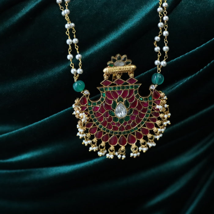 Antique  long padakam necklace with earrings 14854977
