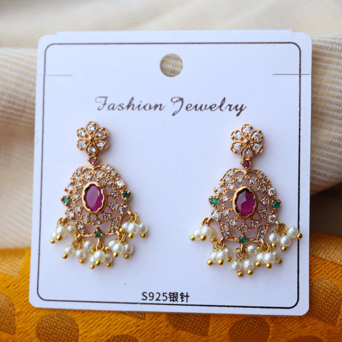 Antique stone ruby stone drop earrings AD0017