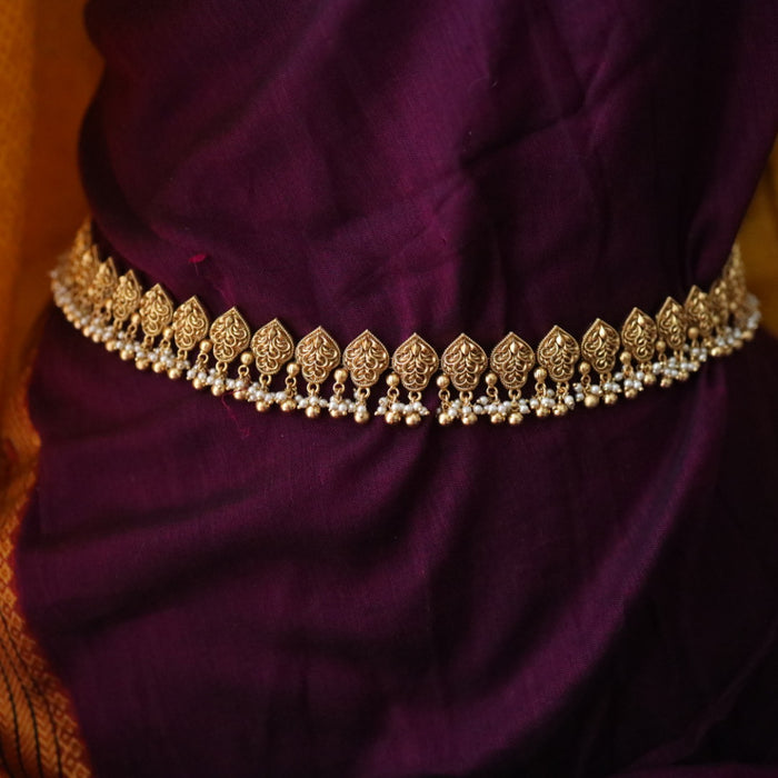 Antique gold temple design pearl waistchain 2345345