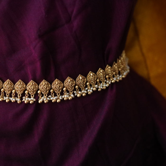 Antique gold temple design pearl waistchain 2345345