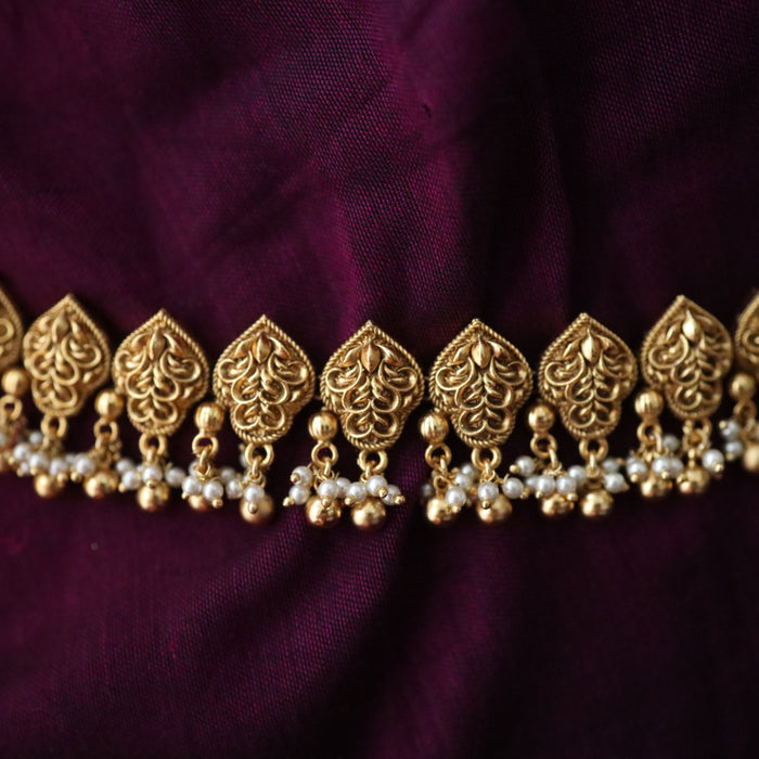 Antique gold temple design pearl waistchain 2345345