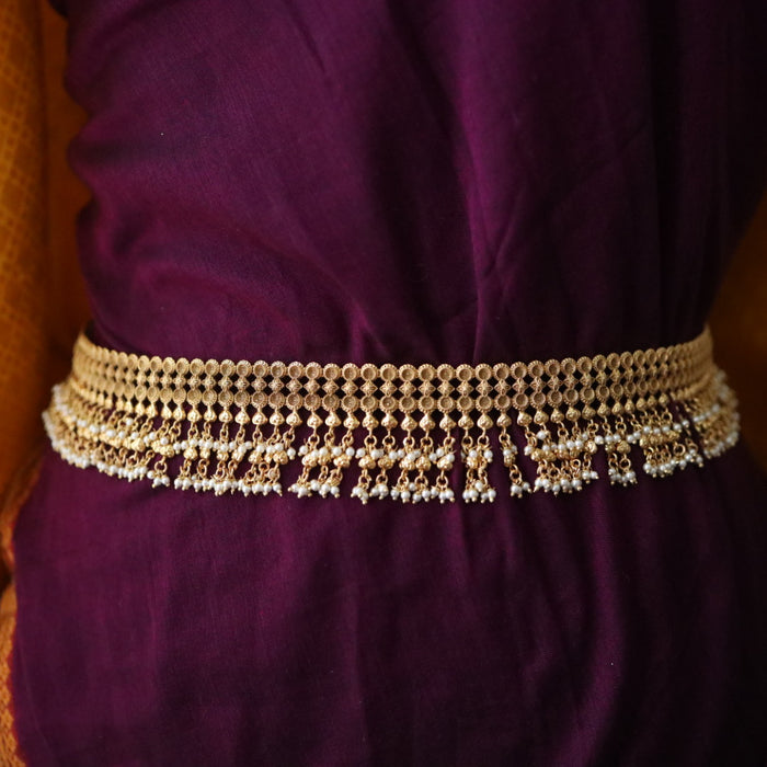 Antique gold temple design pearl waistchain 2345346