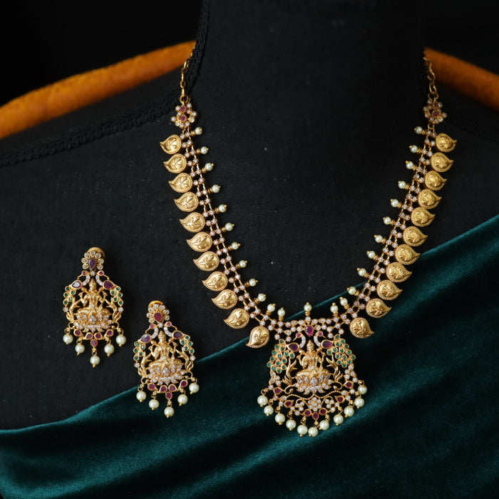 Antique temple short necklace with earrings 1485455