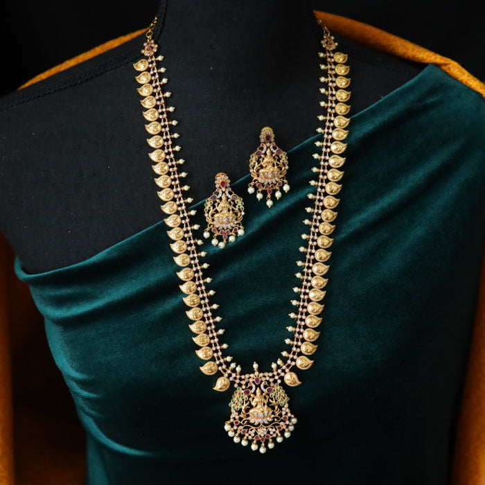 Antique temple long necklace with earrings 1485456
