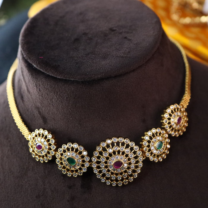 Antique short necklace with earrings 177067