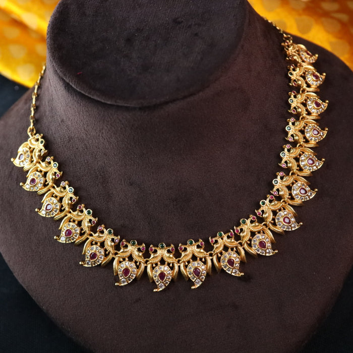 Antique short necklace with earrings 177073