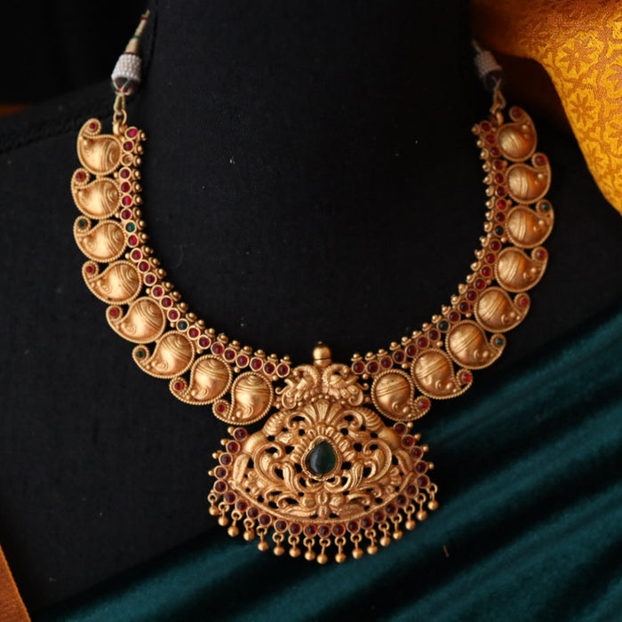 Antique short necklace with earrings 177071
