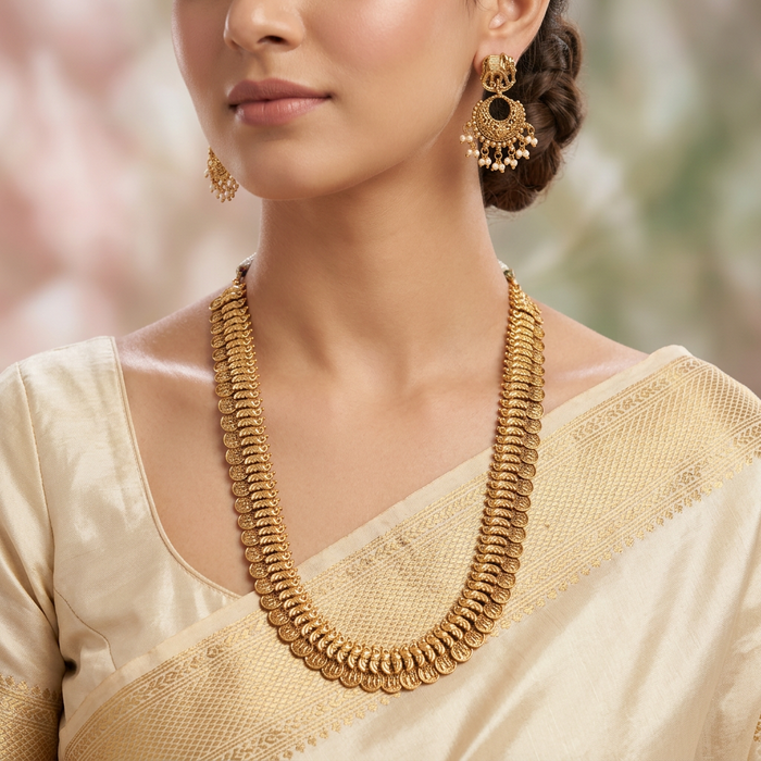 Antique temple long necklace with earrings LL03030