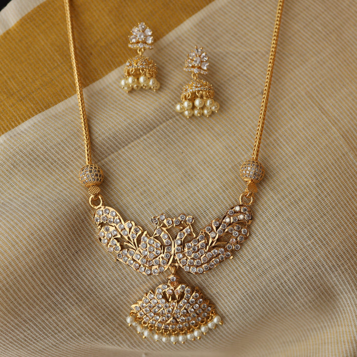 Heritage gold plated pendant long  necklace with earrings HP0013