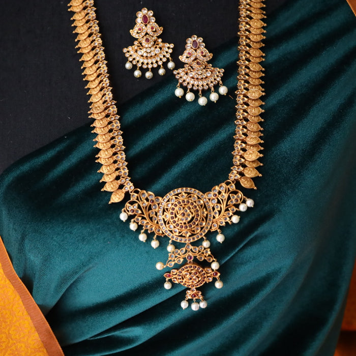 Antique long necklace with earrings 177084