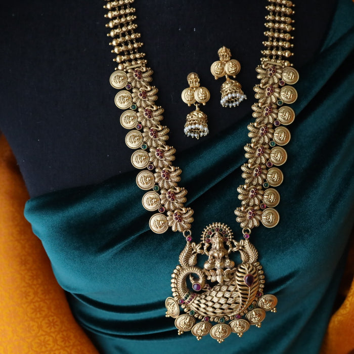 Antique gold long necklace with earrings 1445578