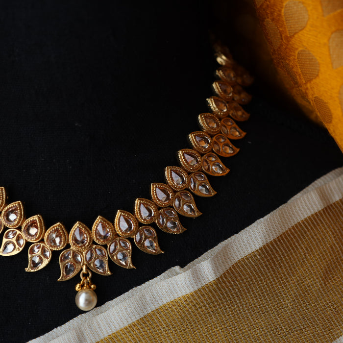 Trendy gold short necklace and earrings G200