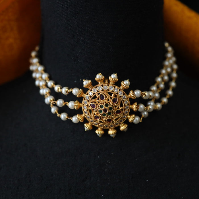 Padmini Antique choker necklace with earrings 165777