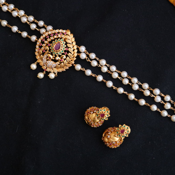 Antique short necklace with earrings 177090