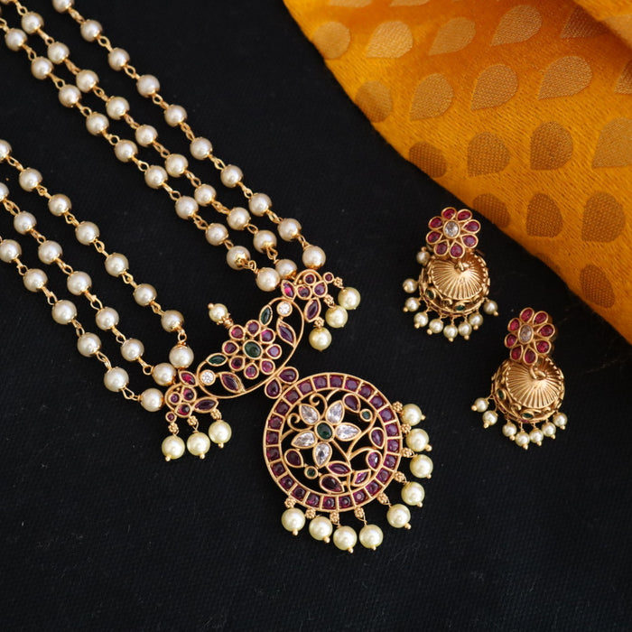 Antique short necklace with earrings 177093