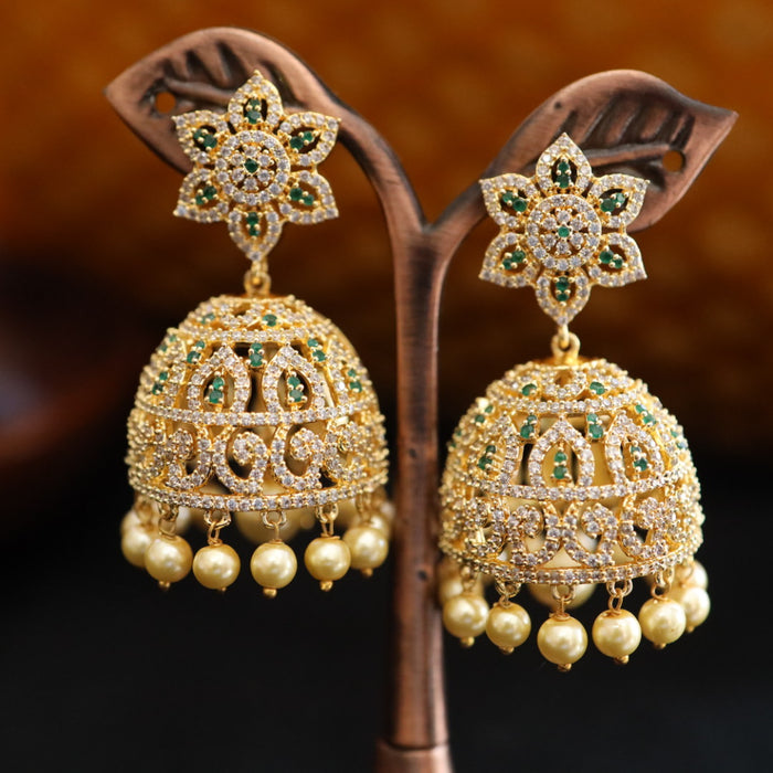 Cz stone jumka earrings 124462