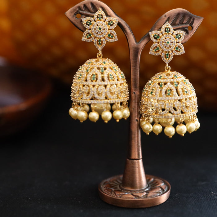 Cz stone jumka earrings 124462