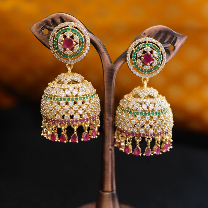 Cz stone jumka earrings 124460