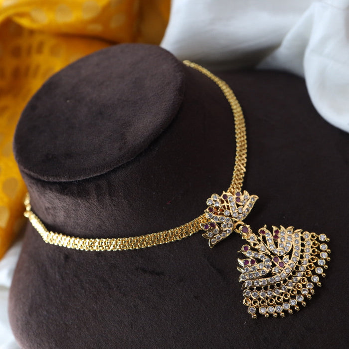 Heritage gold plated short necklace 15677