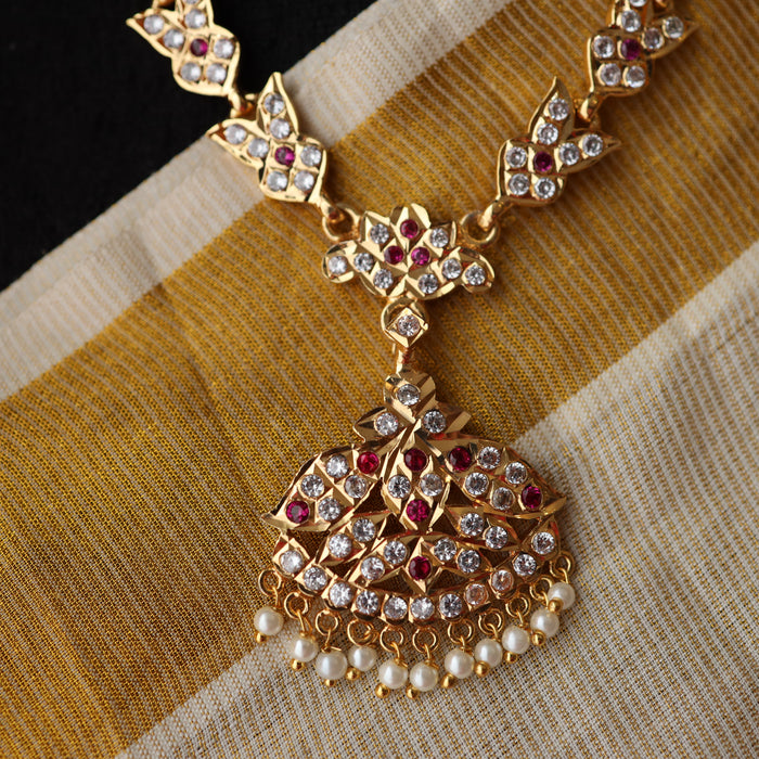 Heritage gold plated short necklace with earings H0021