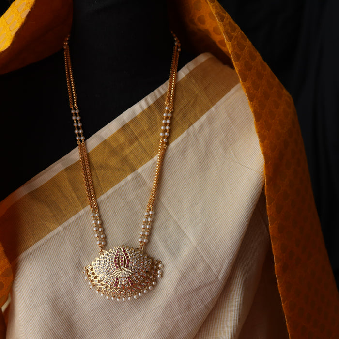 Heritage gold plated padakam long necklace HP0020