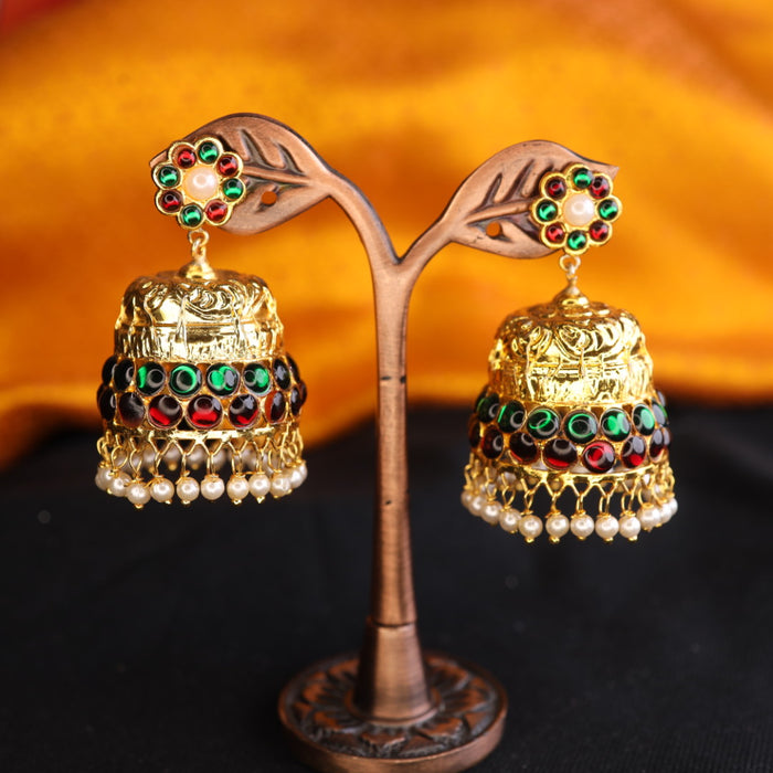 Antique kemp stone jumka earrings 124265