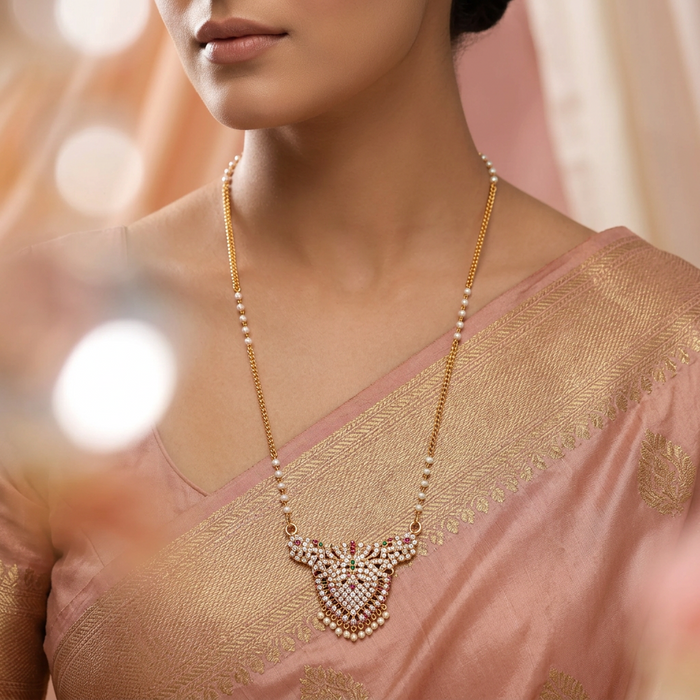 Heritage gold plated padakam long necklace HP37