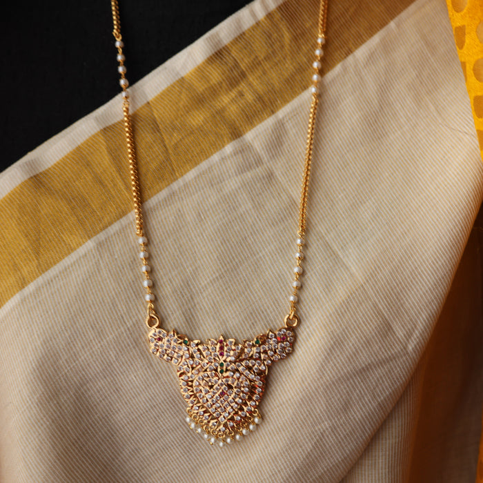 Heritage gold plated padakam long necklace HP37