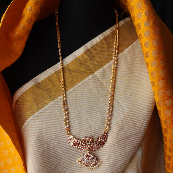 Heritage gold plated padakam long necklace HP00274