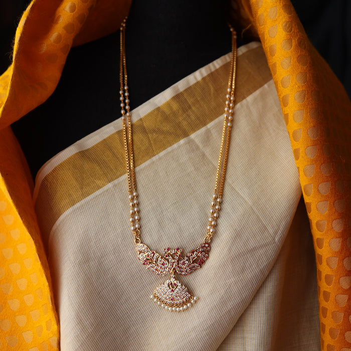 Heritage gold plated padakam long necklace HP00274