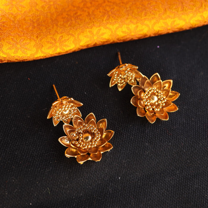 Antique gold flat earrings 124456