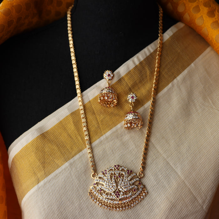 Heritage gold plated padakam long necklace HP25