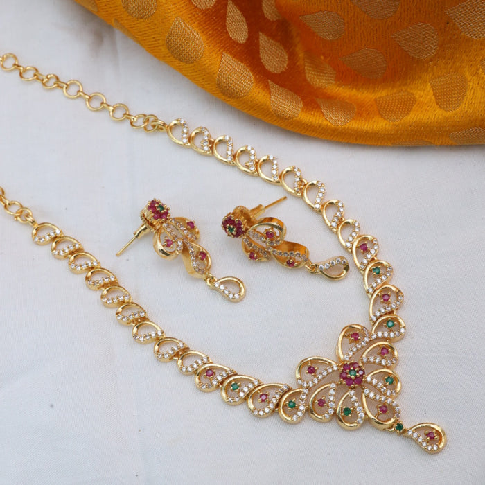 Heritage gold plated coin long necklace and earrings HL654