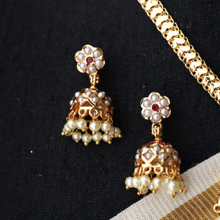 Heritage gold plated short necklace and earrings H657