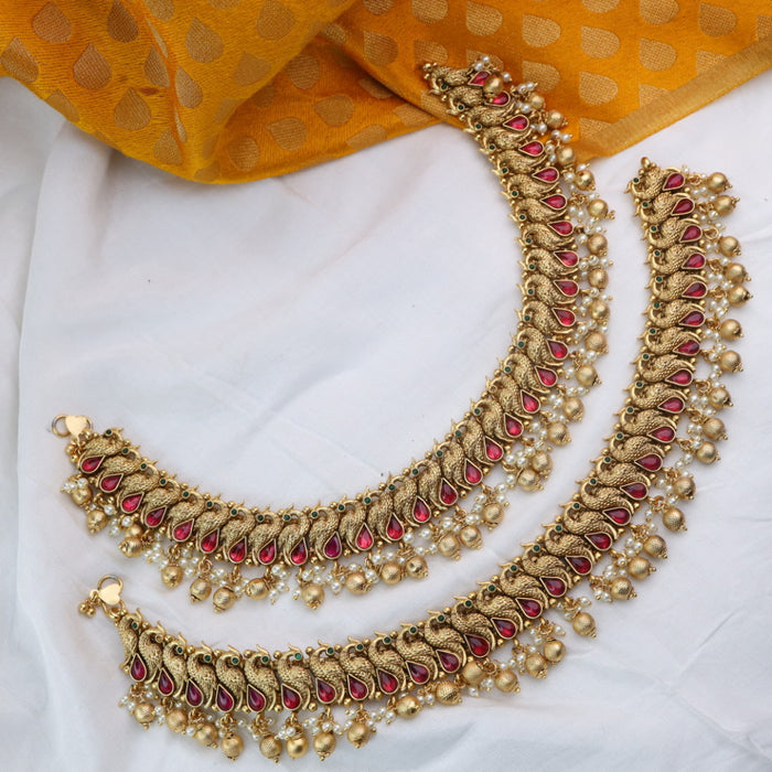 Antique gold  traditional payal 443390