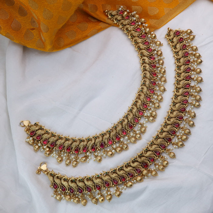Antique gold  traditional payal 443390