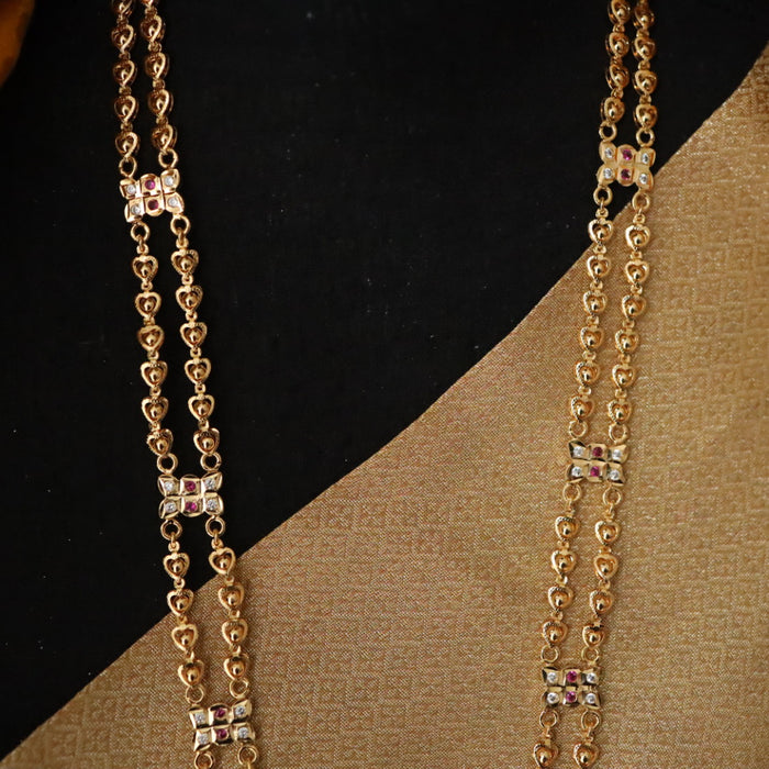 Heritage gold plated padakam long necklace 1345901